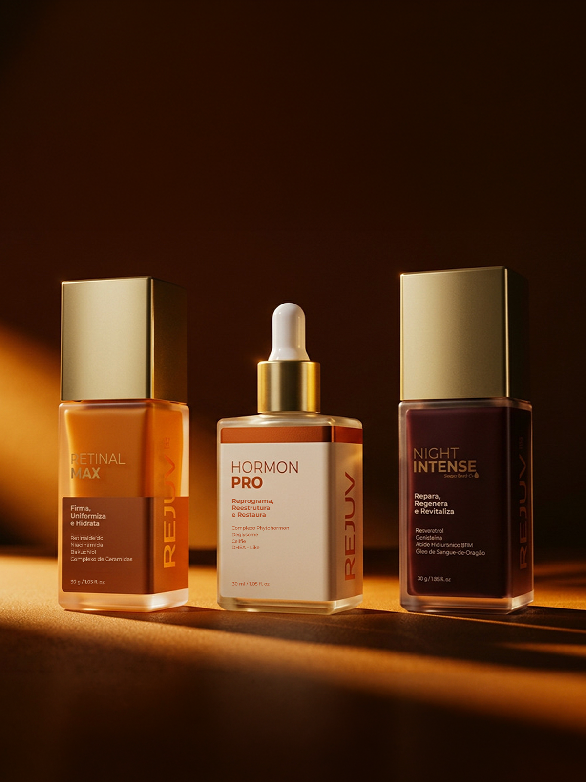 Fórmulas Rejuv: Retinal Max, Hormon Pro e Night Intense